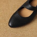 Caresa Leather Mary-Jane Heels