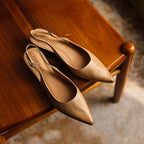 Celest Leather Slingback Heels