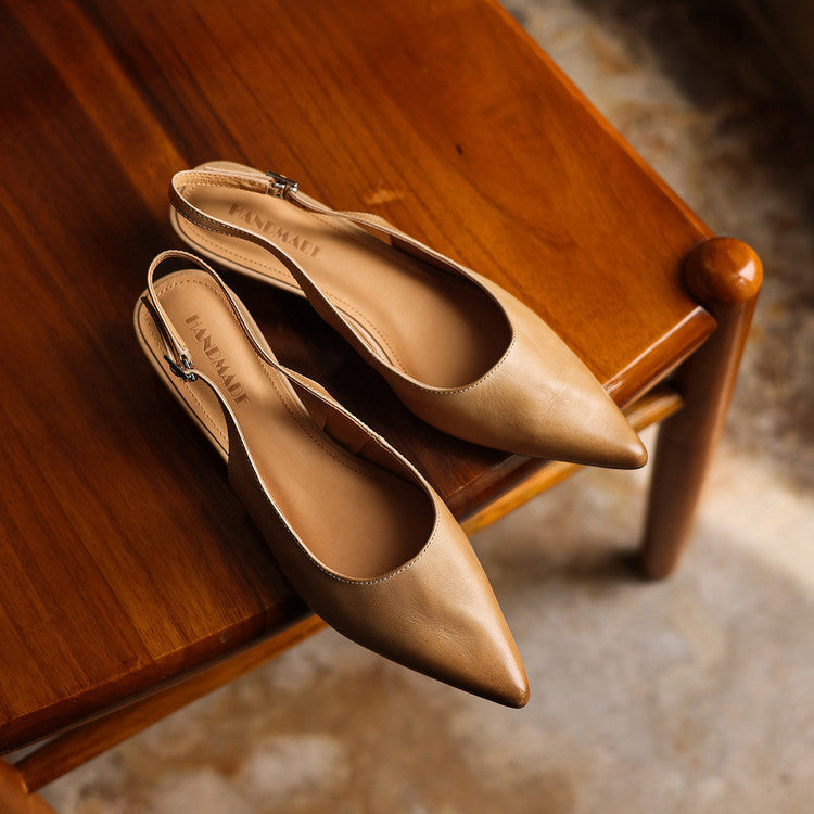 Celest Leather Slingback Heels