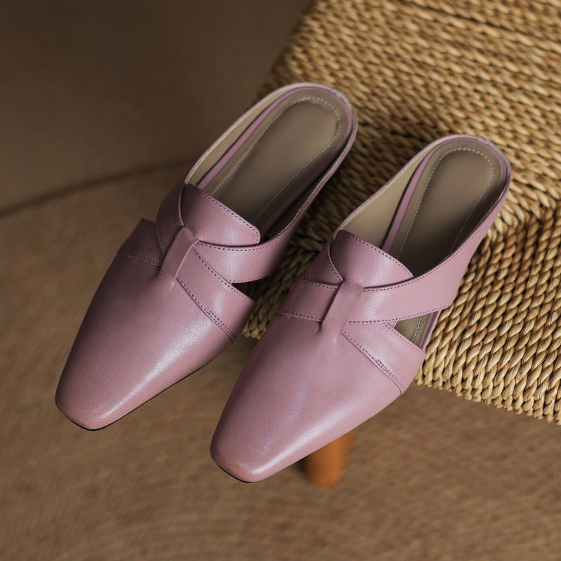 Virelle Cross Leather Mules
