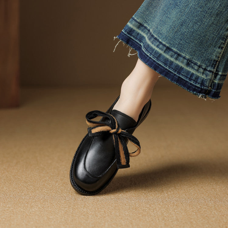 Caelen Bow Leather Loafers