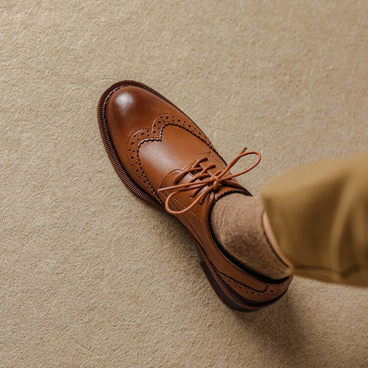 Orvain Brogue Leather Oxfords