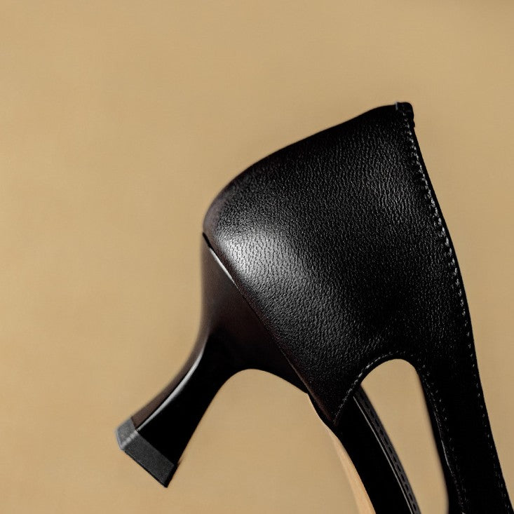 Aveline Cutout Leather Pumps