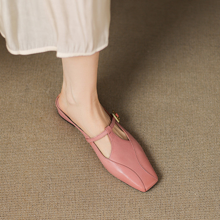 Luna Sculpt Leather Mules