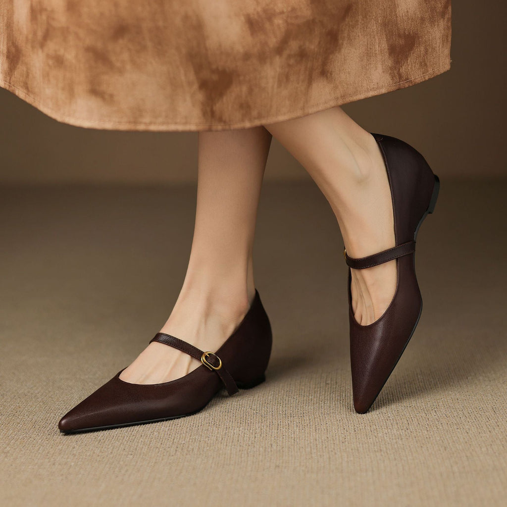 Veloria Lambskin Leather Mary Janes
