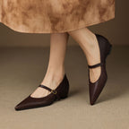 Veloria Lambskin Leather Mary Janes