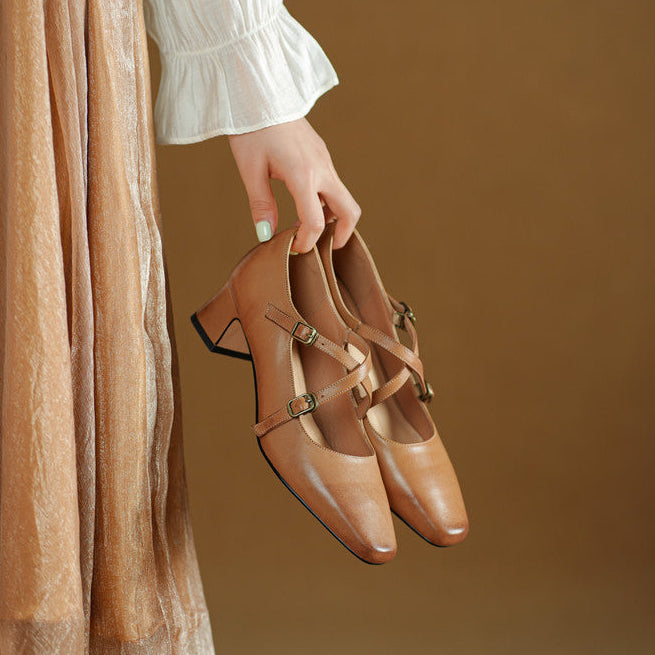 Mira Mary-Jane Leather Heels