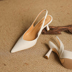 Aurel Slingback Leather Heels