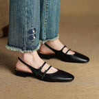 Norvie Leather Slingback Mary Jane Flats