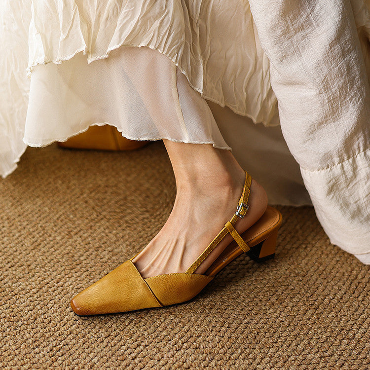 Serelle Leather Slingback Heels