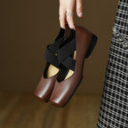 Calira Square Toe Leather Ballets