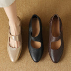 Caresa Leather Mary-Jane Heels