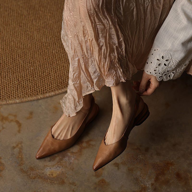 Vireya Slingback Leather Flats