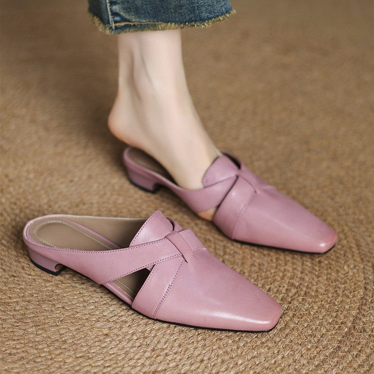 Virelle Cross Leather Mules