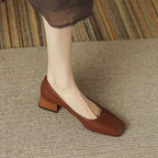 Norvyn Square Leather Pumps