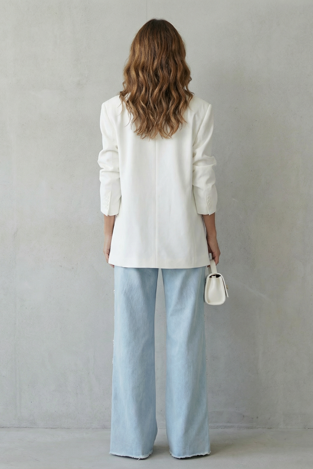 Cut-out Design Wide Leg Jeans