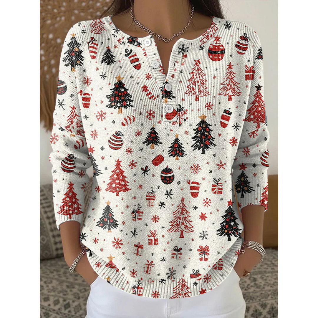 Jocelyn - Festive Christmas Henley Sweater
