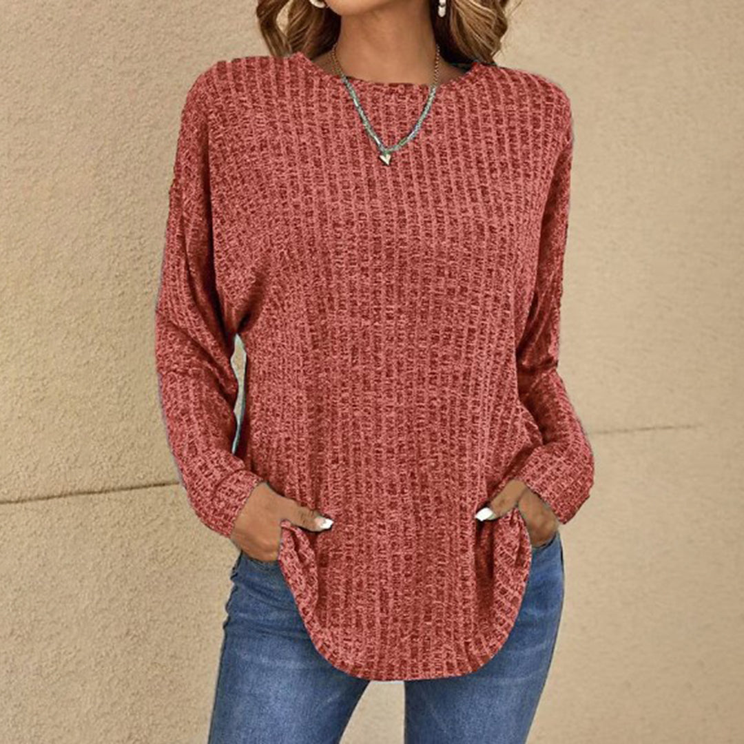 Women's Relaxed Fit Jumper Long Sleeve Crew Neck Sweater
