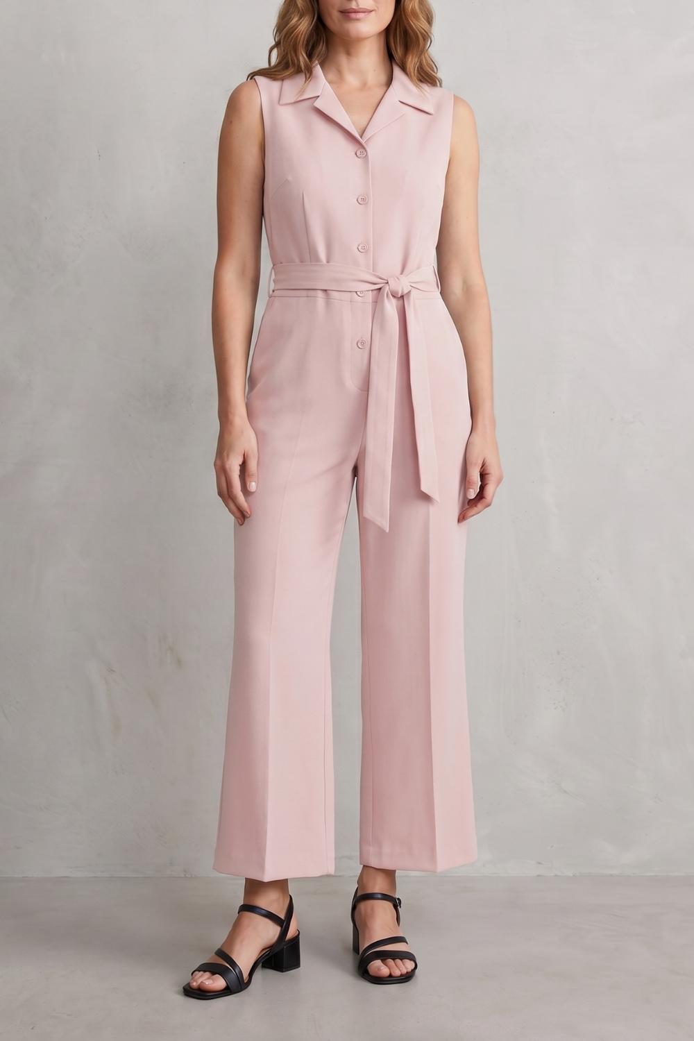 Belted office elegance | Wide-leg jumpsuit