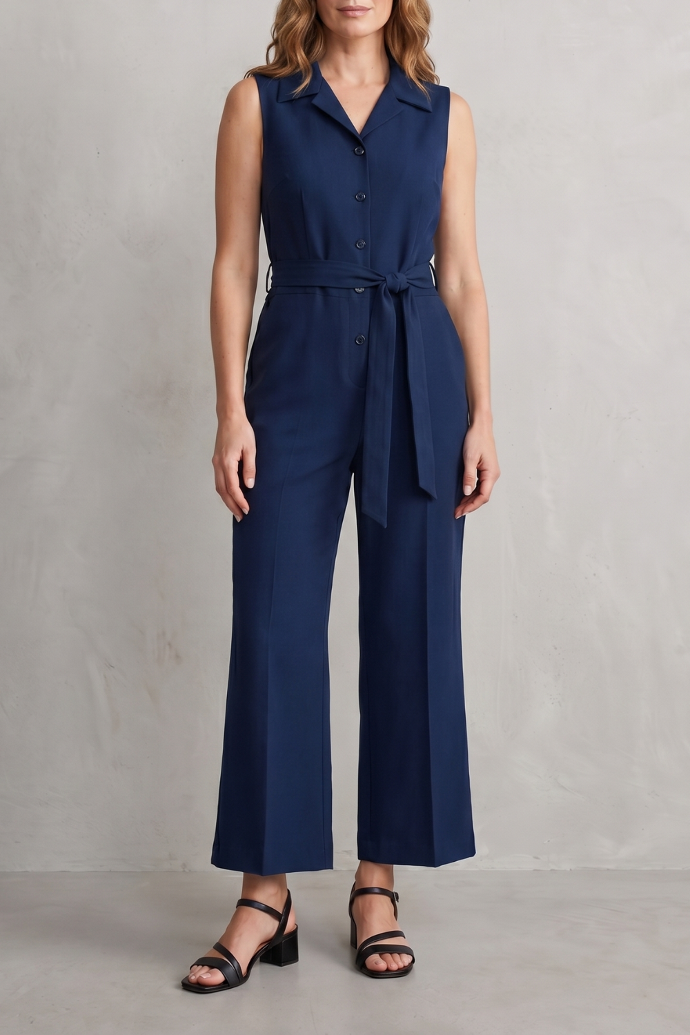 Belted office elegance | Wide-leg jumpsuit