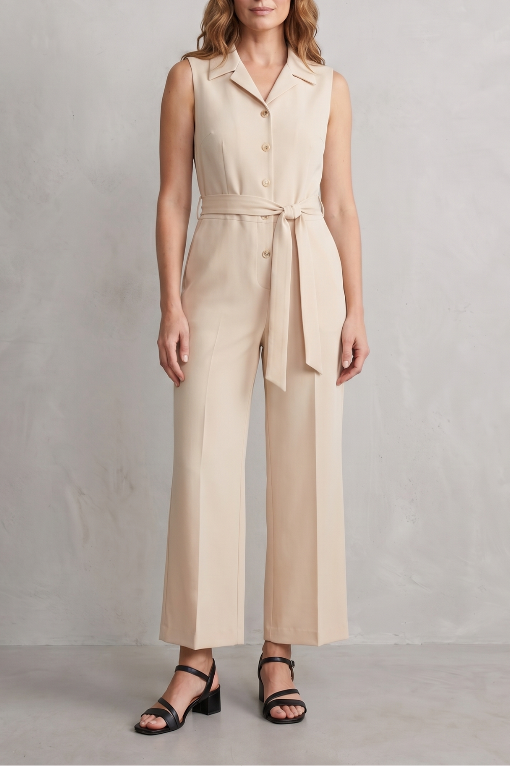 Belted office elegance | Wide-leg jumpsuit