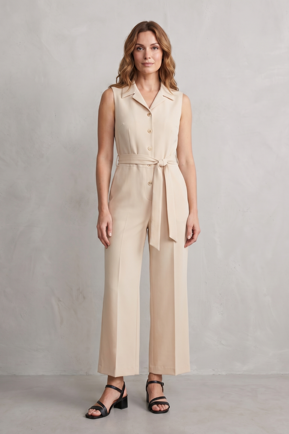 Orléane – Belted office elegance – Wide-leg jumpsuit