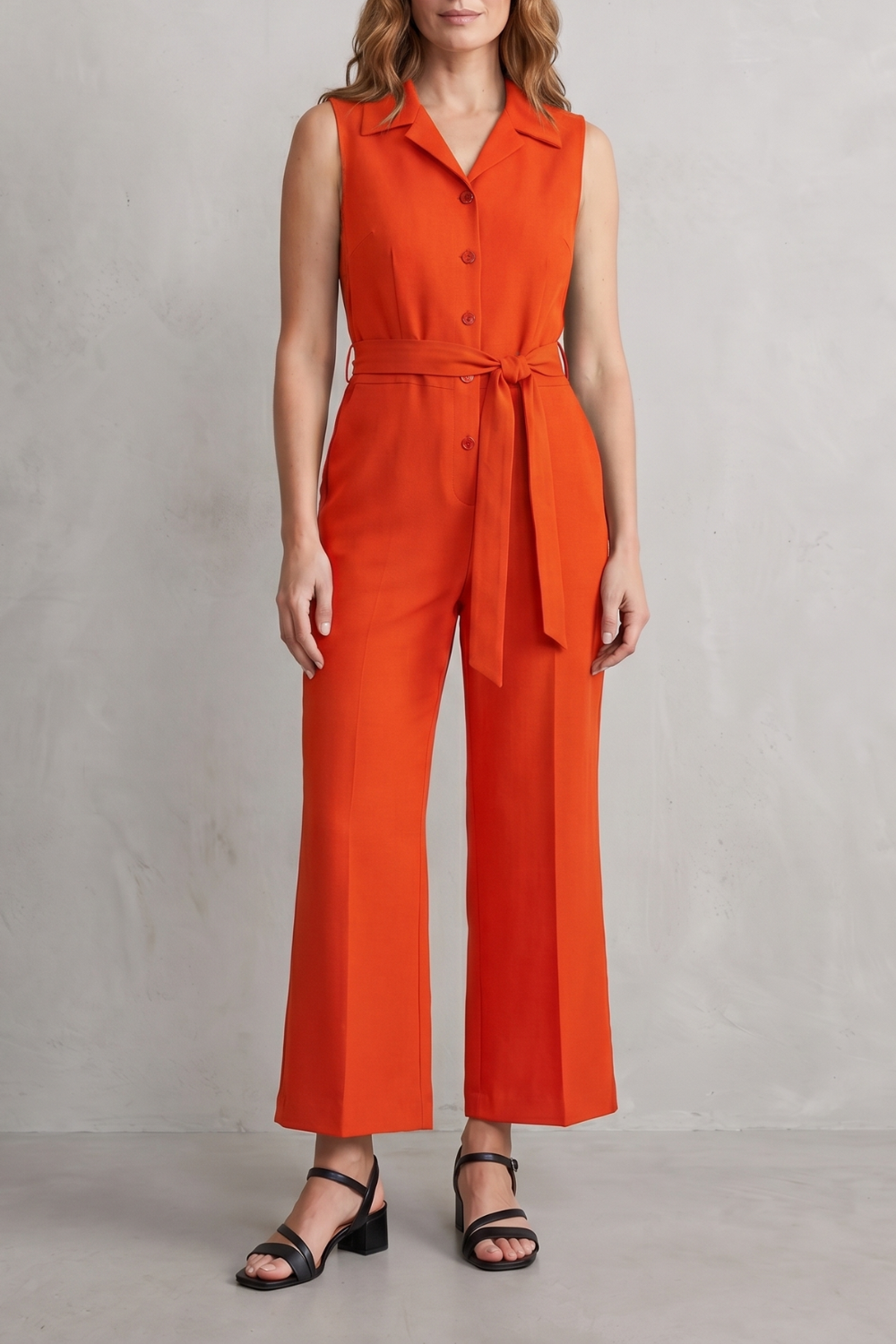 Belted office elegance | Wide-leg jumpsuit