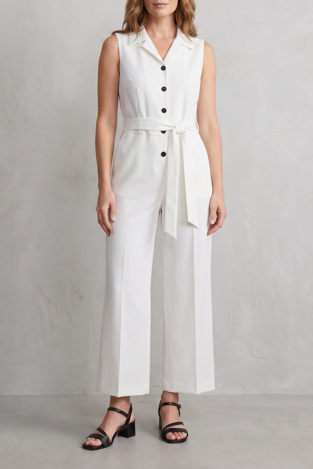Belted office elegance | Wide-leg jumpsuit