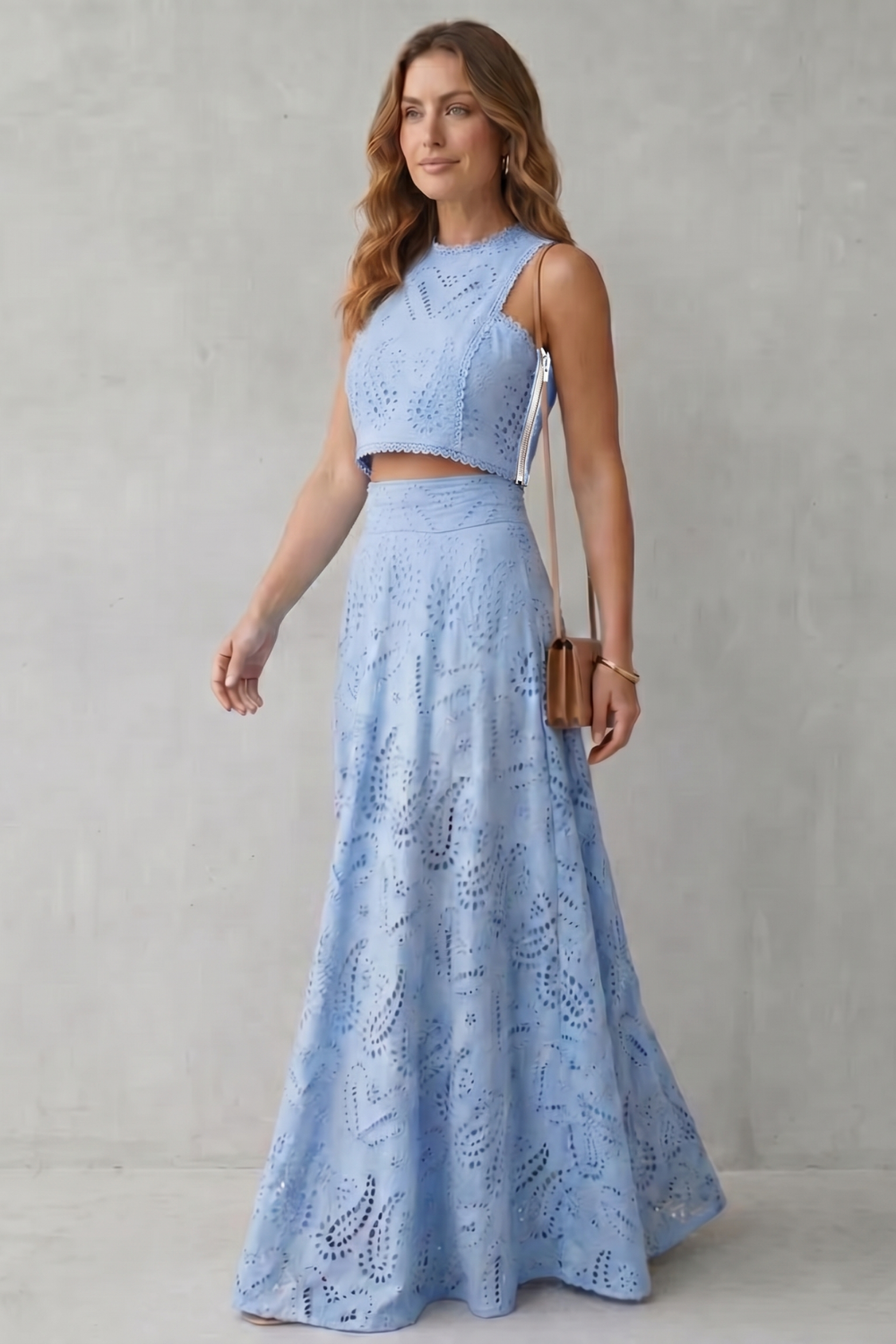 Embroidered Lace Elegance Skirt Set