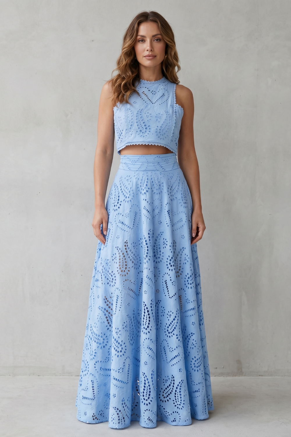 Embroidered Lace Elegance Skirt Set