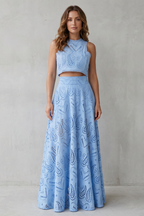 Embroidered Lace Elegance Skirt Set