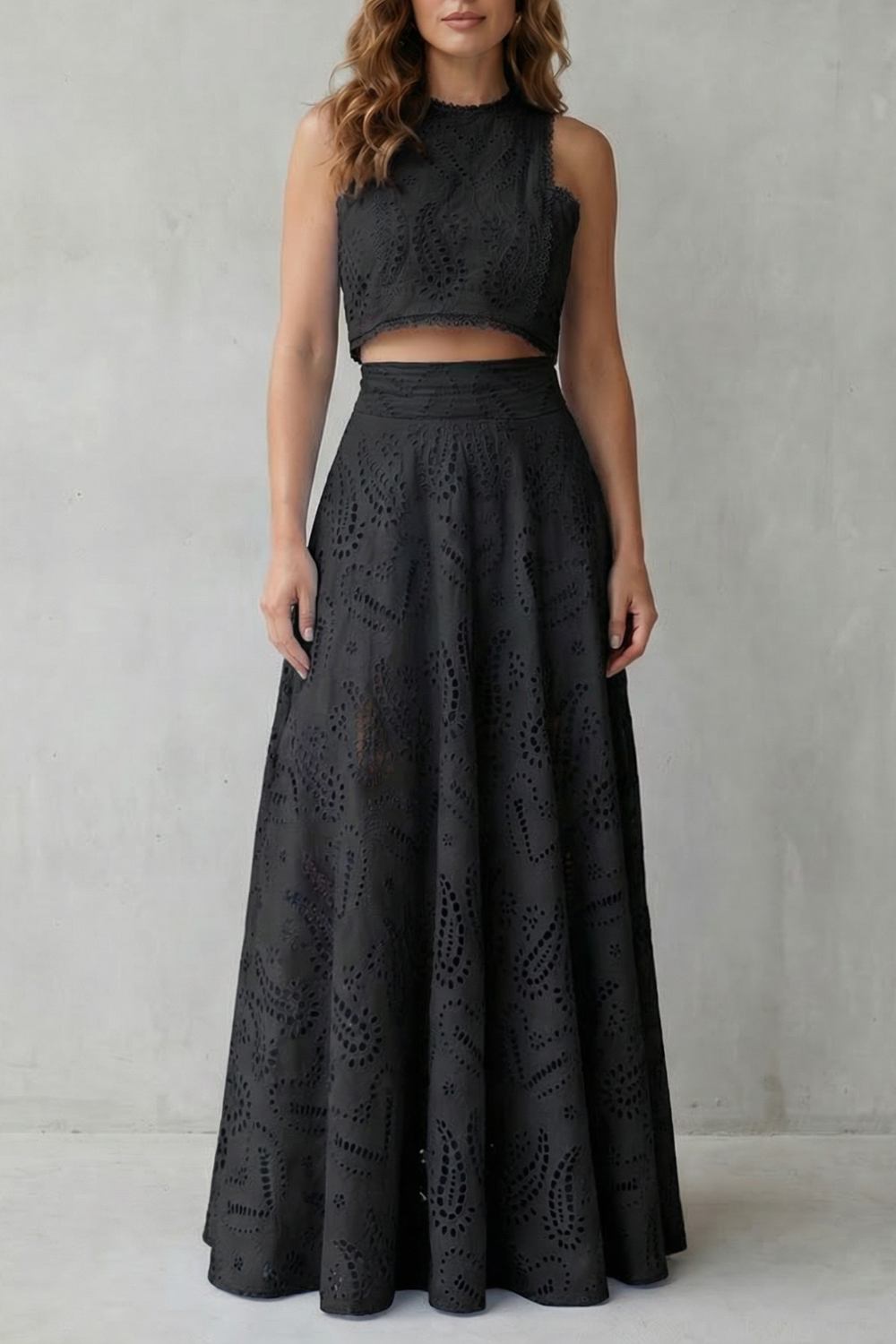 Embroidered Lace Elegance Skirt Set