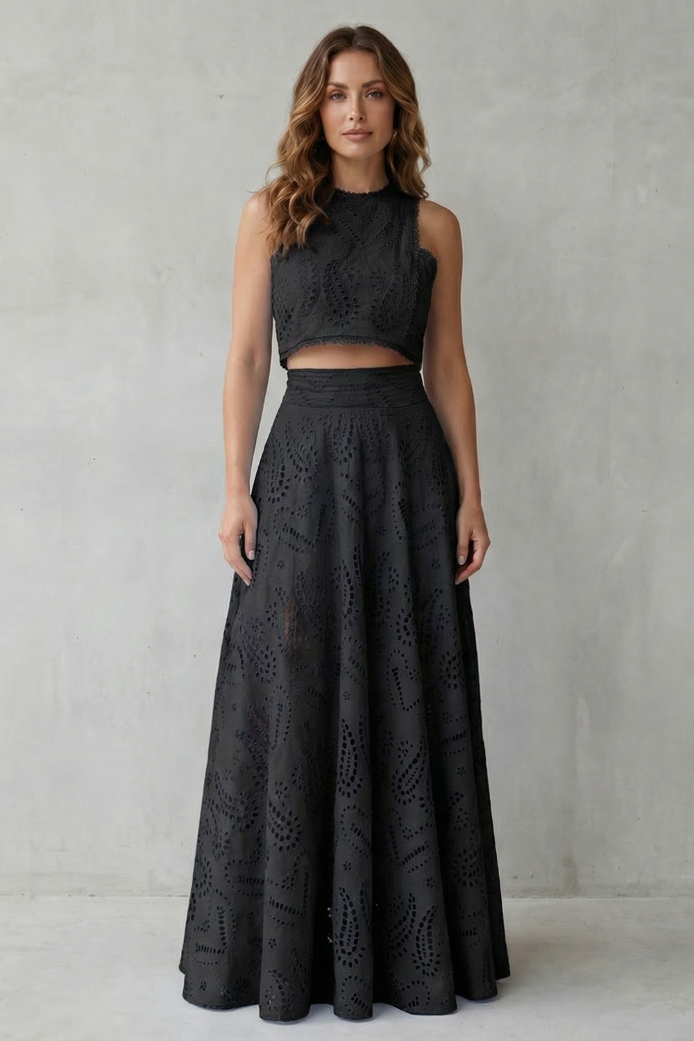 Embroidered Lace Elegance Skirt Set