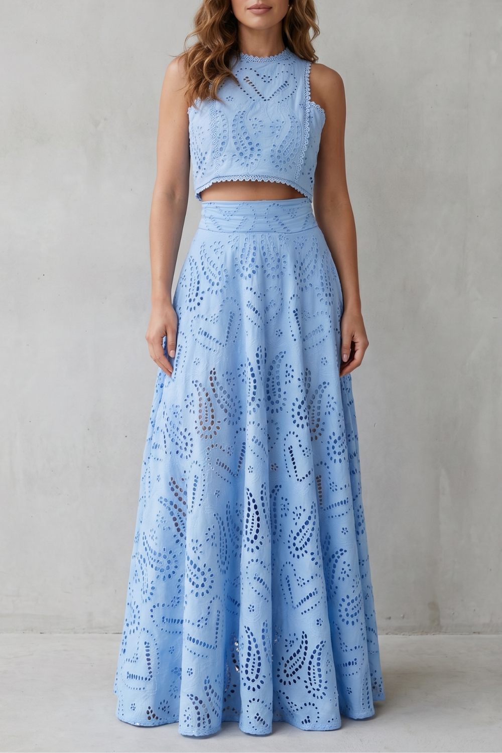 Embroidered Lace Elegance Skirt Set