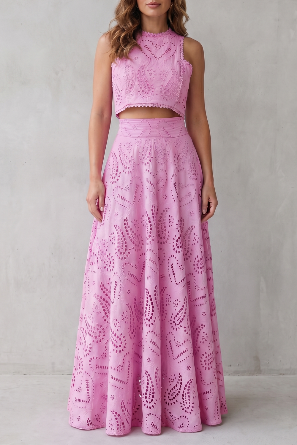 Embroidered Lace Elegance Skirt Set