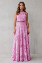 Embroidered Lace Elegance Skirt Set