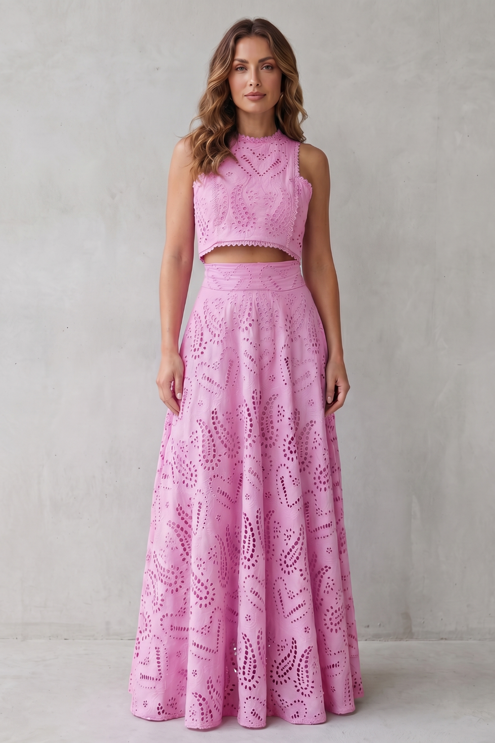 Embroidered Lace Elegance Skirt Set