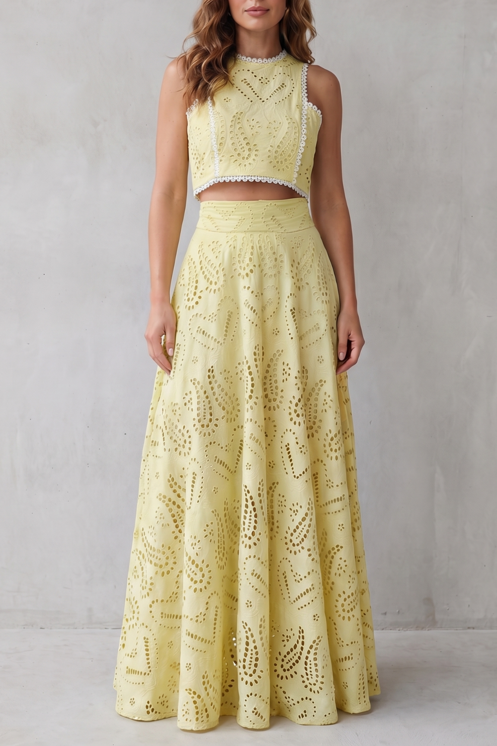 Embroidered Lace Elegance Skirt Set