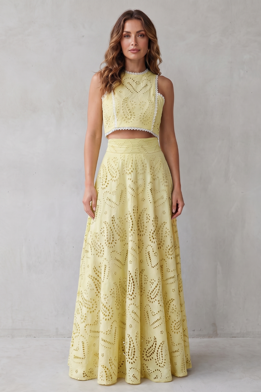 Embroidered Lace Elegance Skirt Set