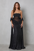 Sheer Sequin Allure Maxi Dress