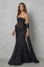 Sheer Sequin Allure Maxi Dress