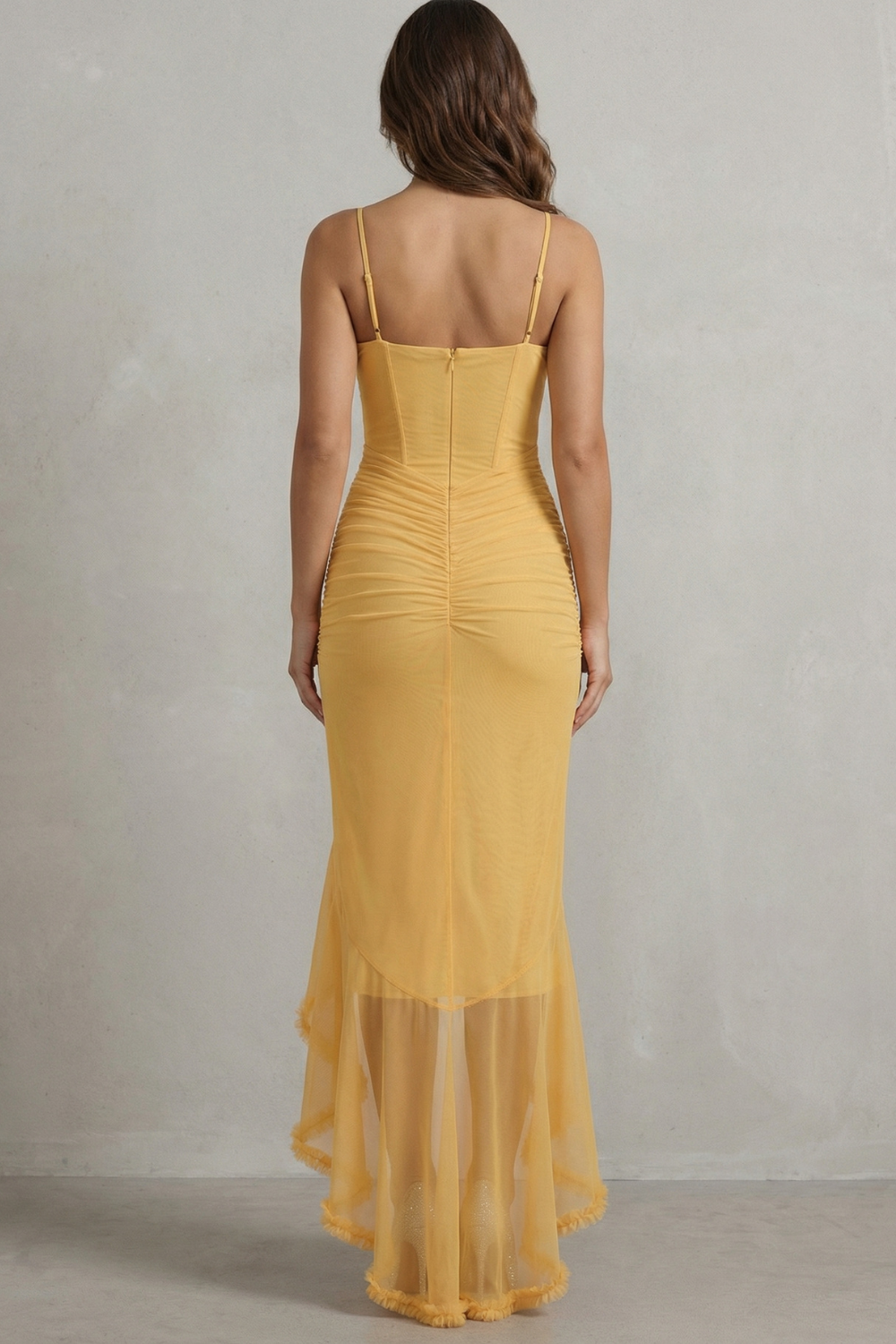 Feminine Ruffle Allure Sleeveless High Low Maxi Dress