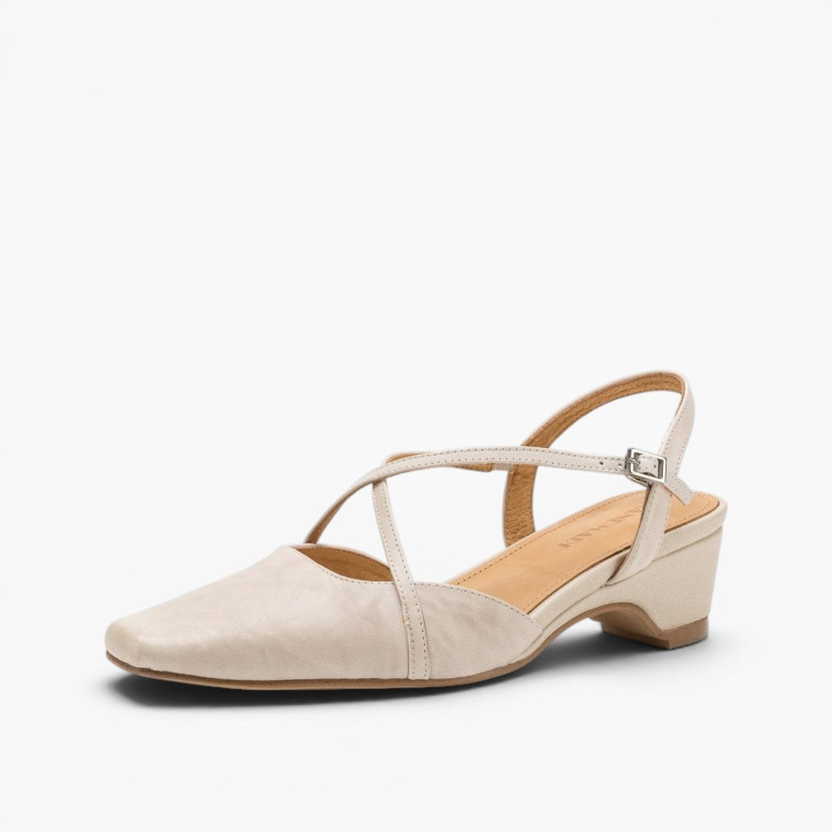 Rianne Cross-Strap Leather Slingback Heels