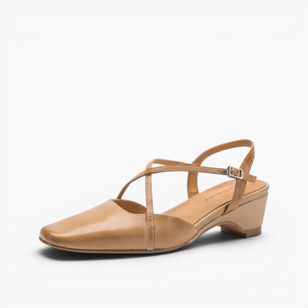 Rianne Cross-Strap Leather Slingback Heels