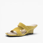 Erin Square-Toe Leather Sandal Heels