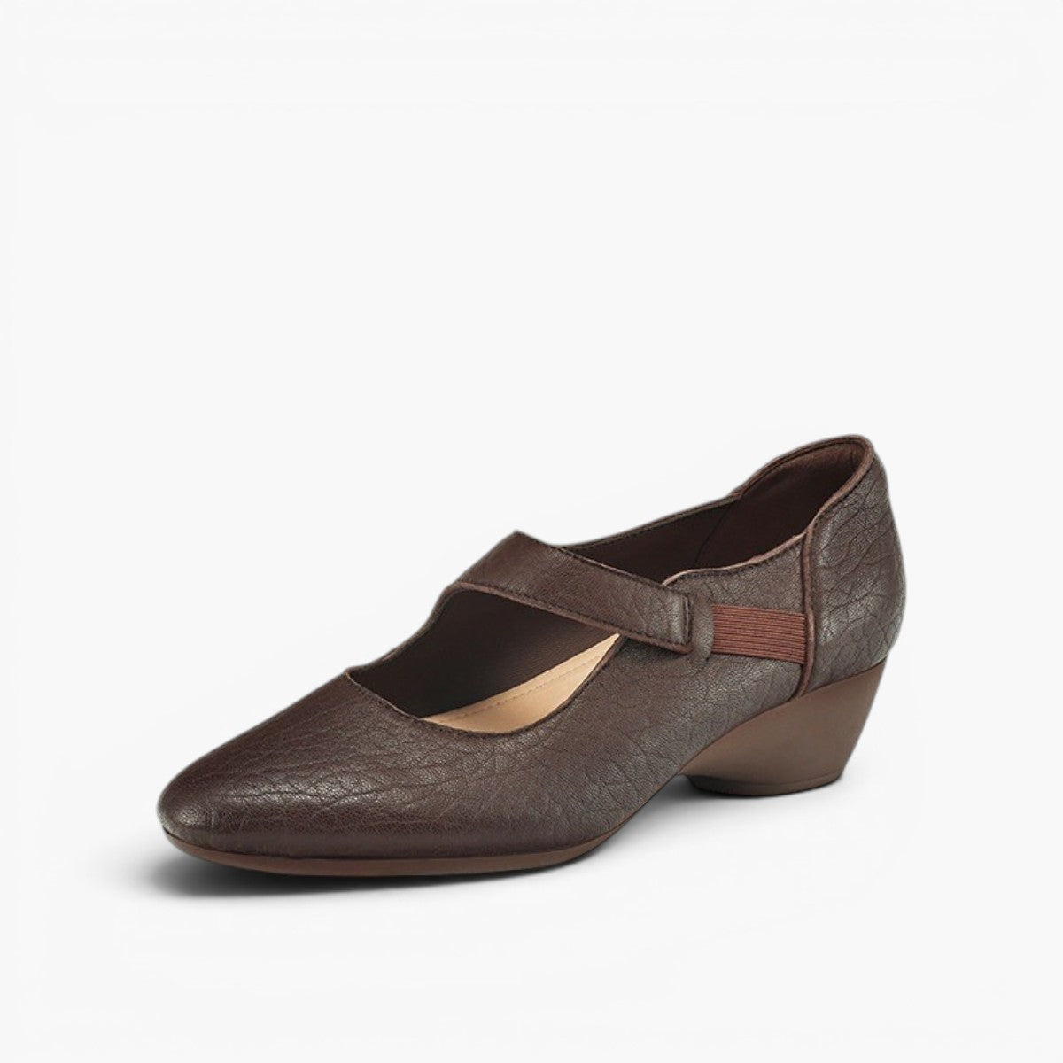 Caresa Leather Mary-Jane Heels