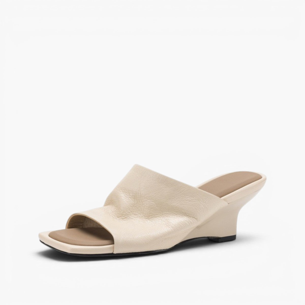Caia Square-Toe Leather Mules