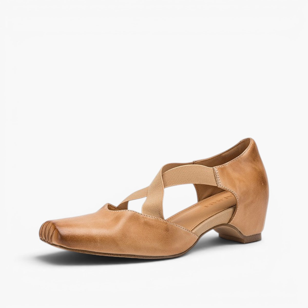 Eloria Leather Cross-Strap Heels