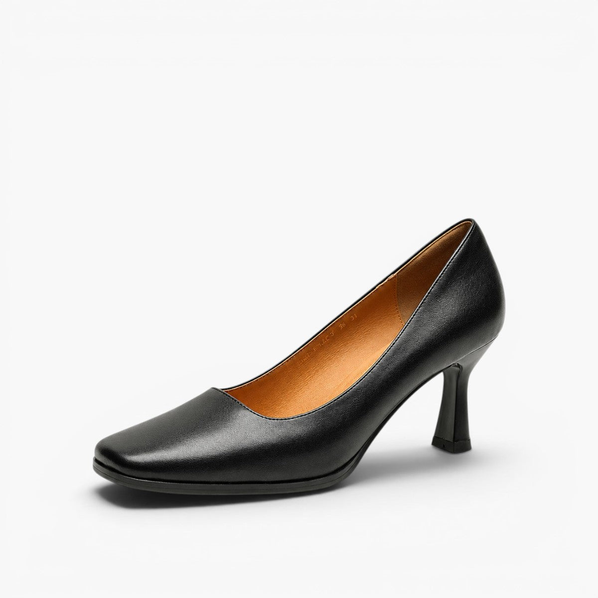 Elviera Square Leather Pumps