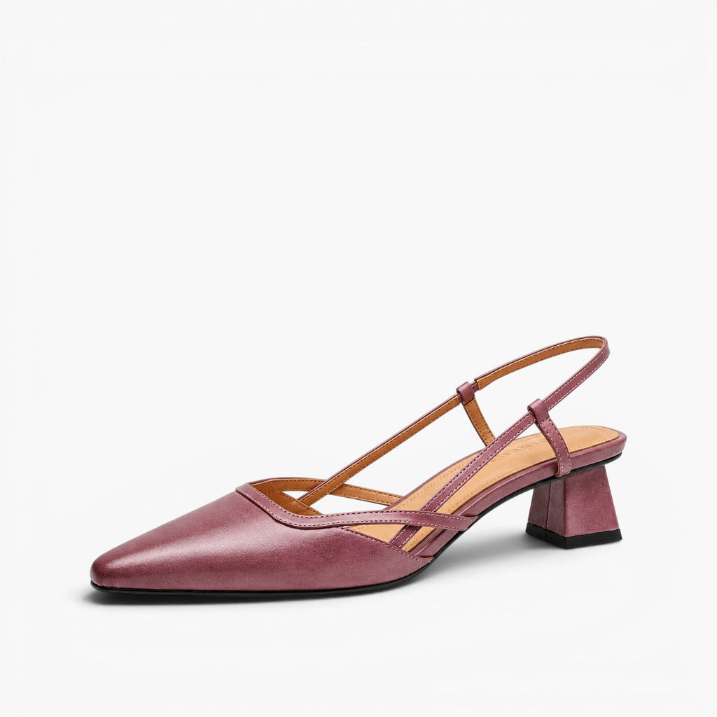 Velune Slingback Leather Heels